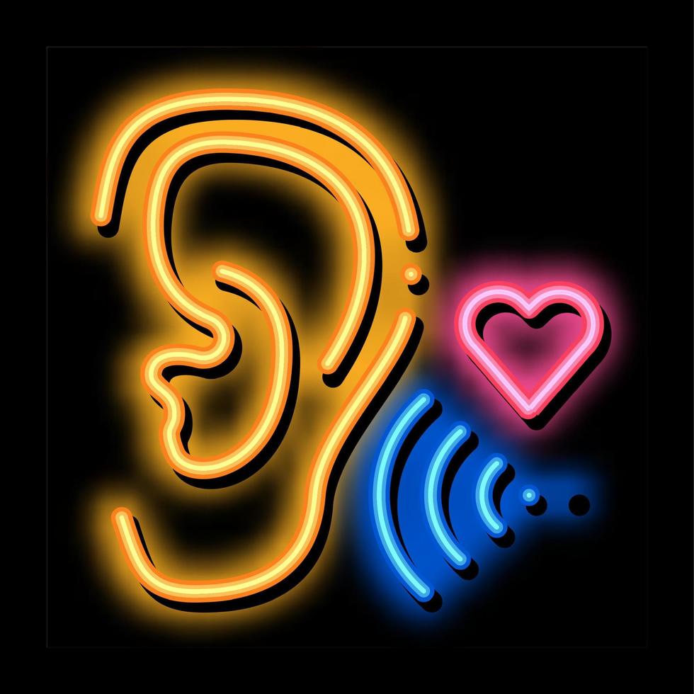 Sound for Ear neon glow icon illustration vector