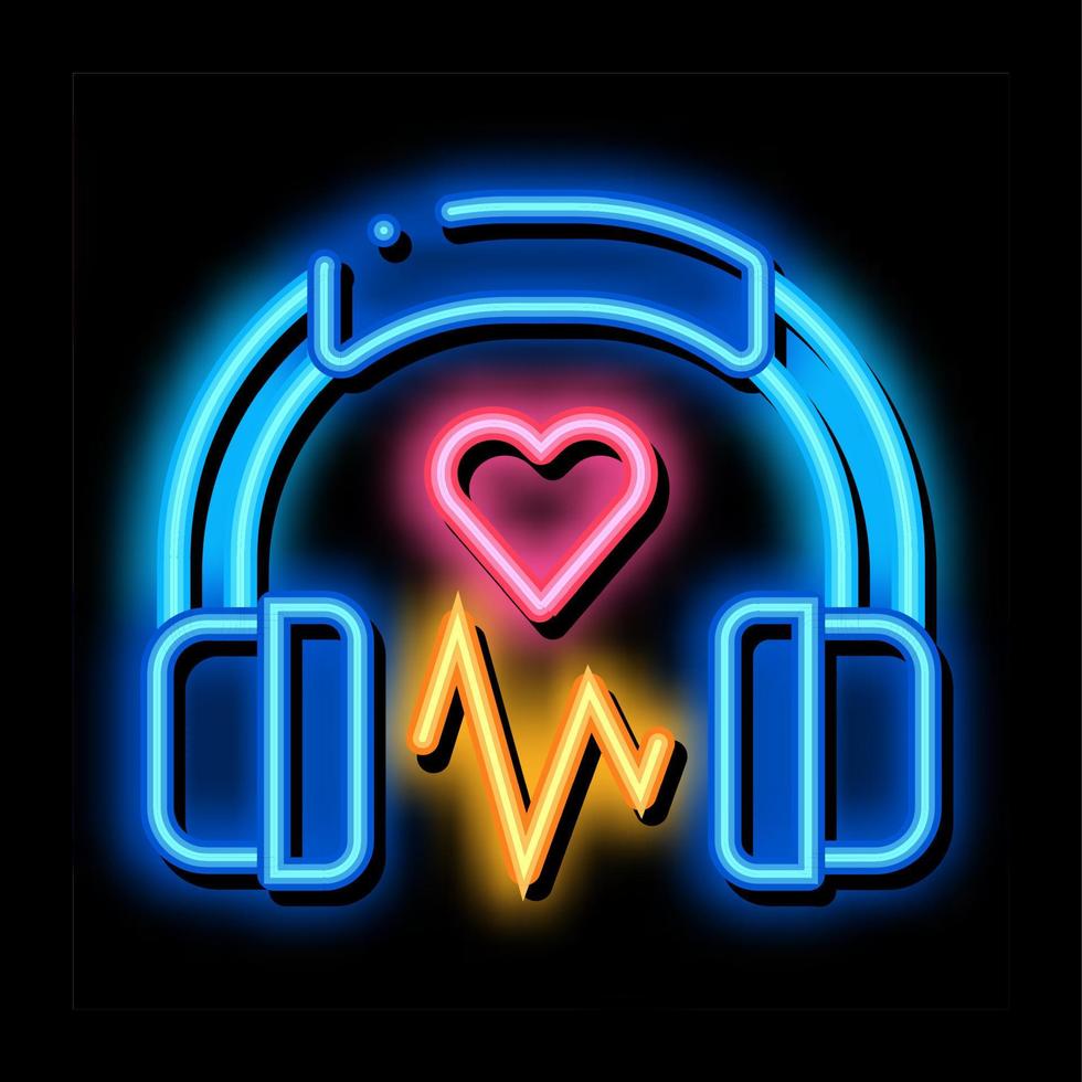 Influence on Heart of Music neon glow icon illustration vector