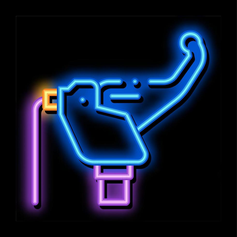 Bicycle Front Brake neon glow icon illustration vector