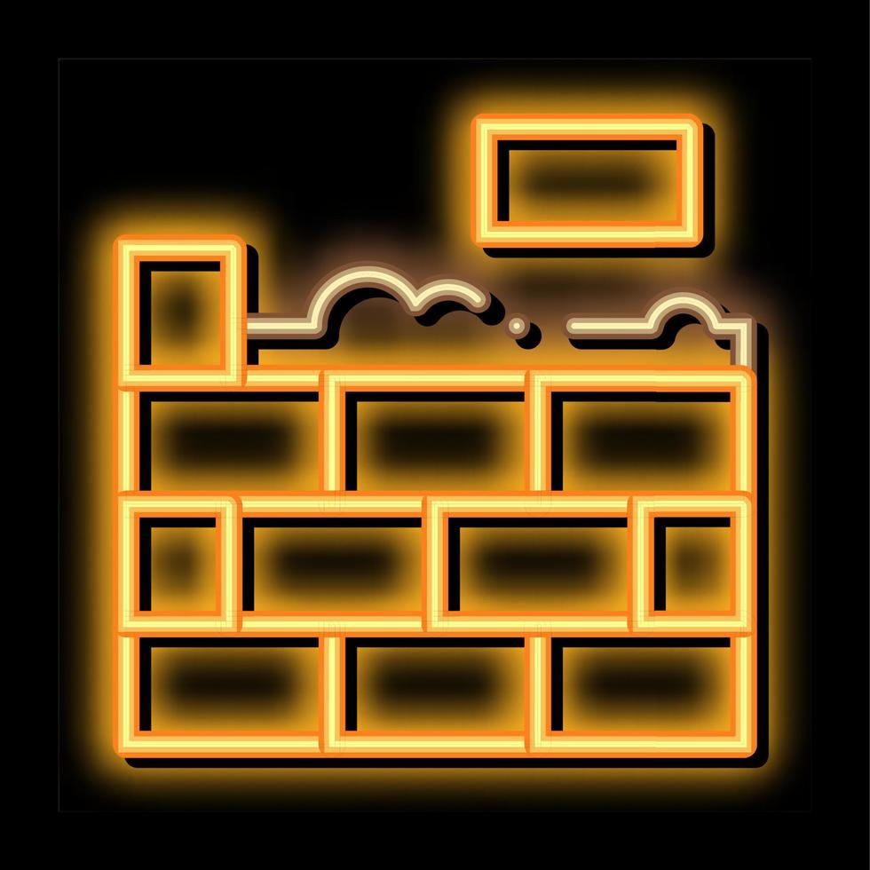 Bricklaying neon glow icon illustration vector
