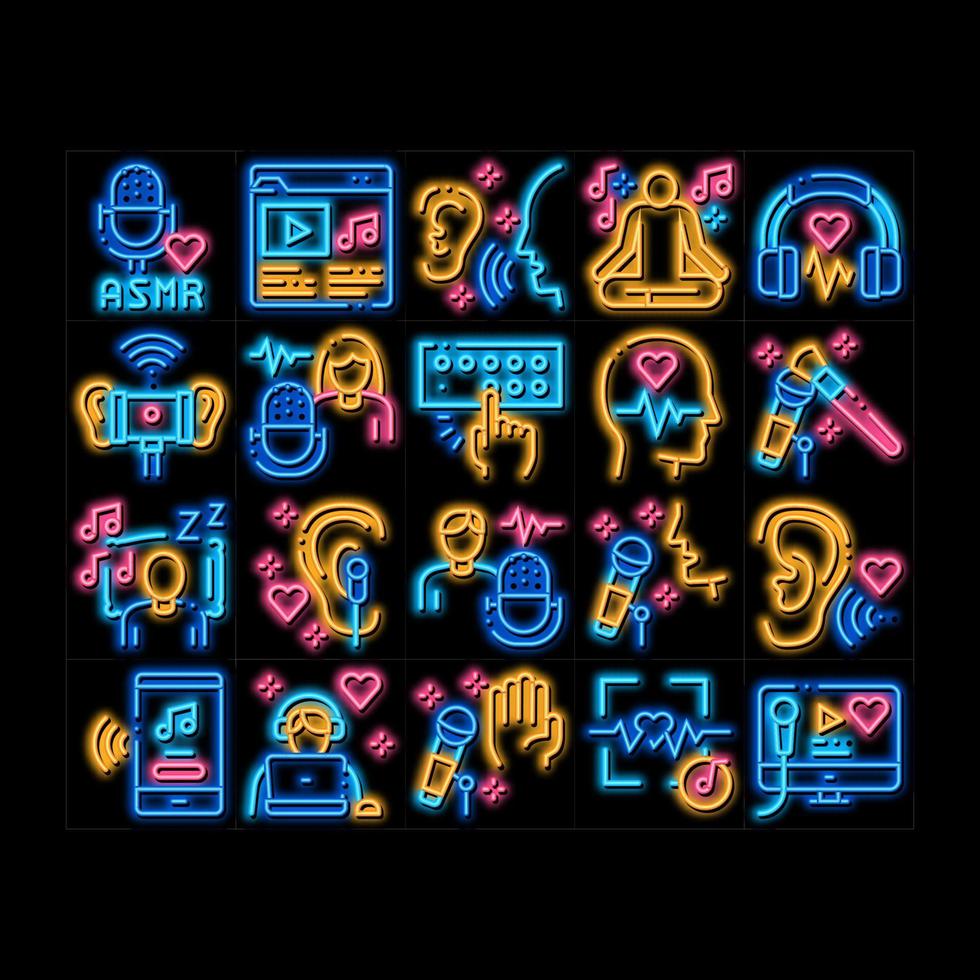 Asmr Sound Phenomenon neon glow icon illustration vector