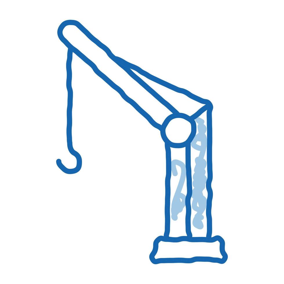 crane with hook doodle icon hand drawn illustration vector
