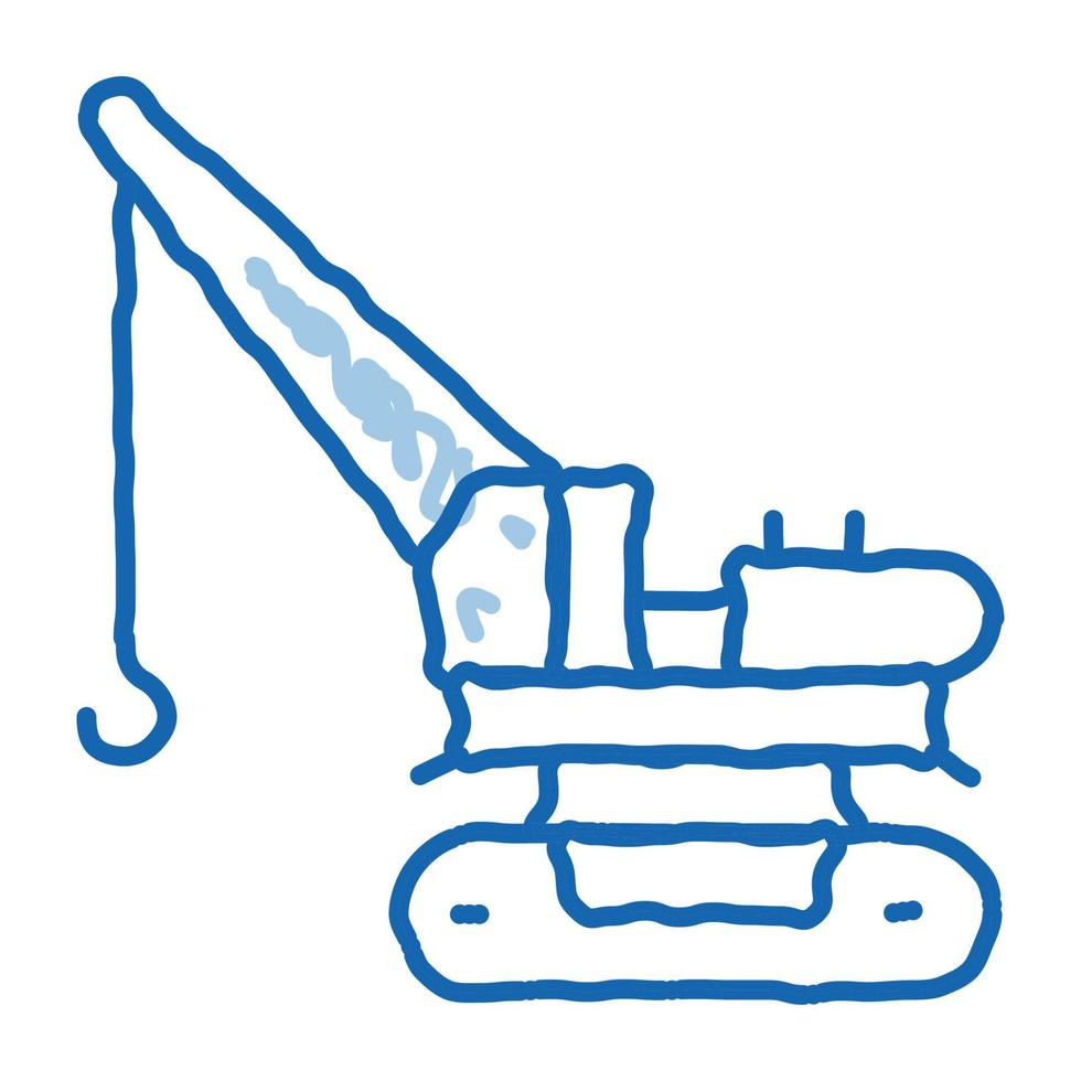 crane machine doodle icon hand drawn illustration vector