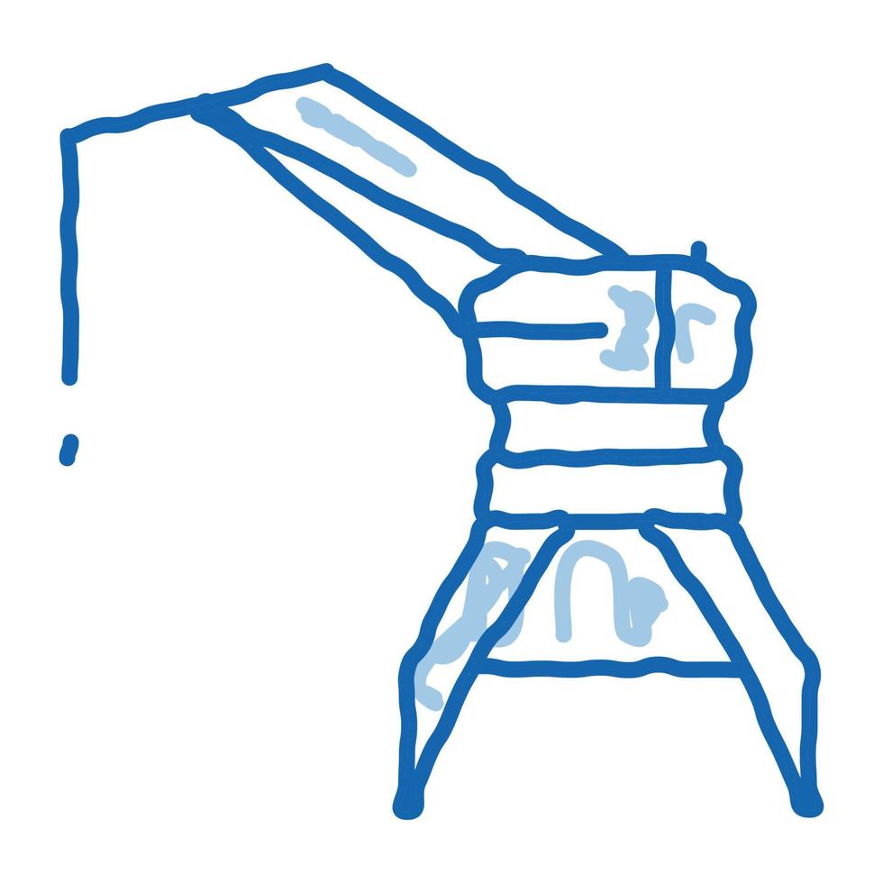 grúa torre doodle icono dibujado a mano ilustración vector