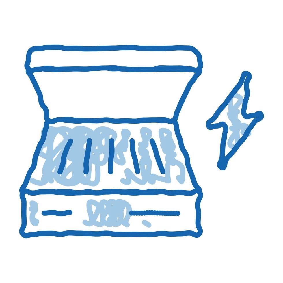 barbacoa eléctrica doodle icono dibujado a mano ilustración vector