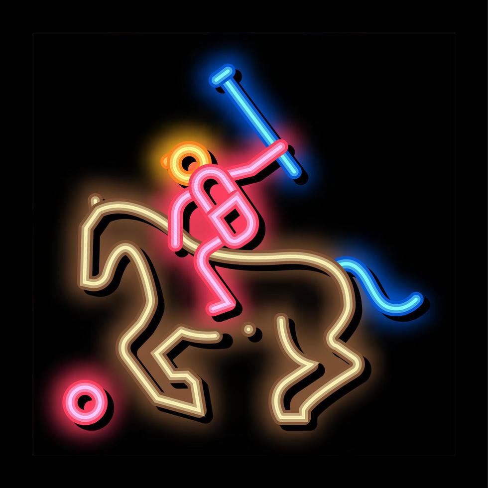 Equestrian Polo neon glow icon illustration vector