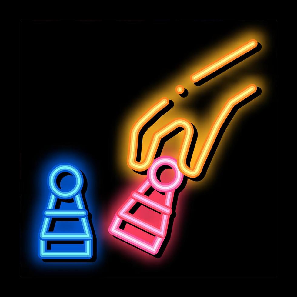 Chess Game Battle neon glow icon illustration vector