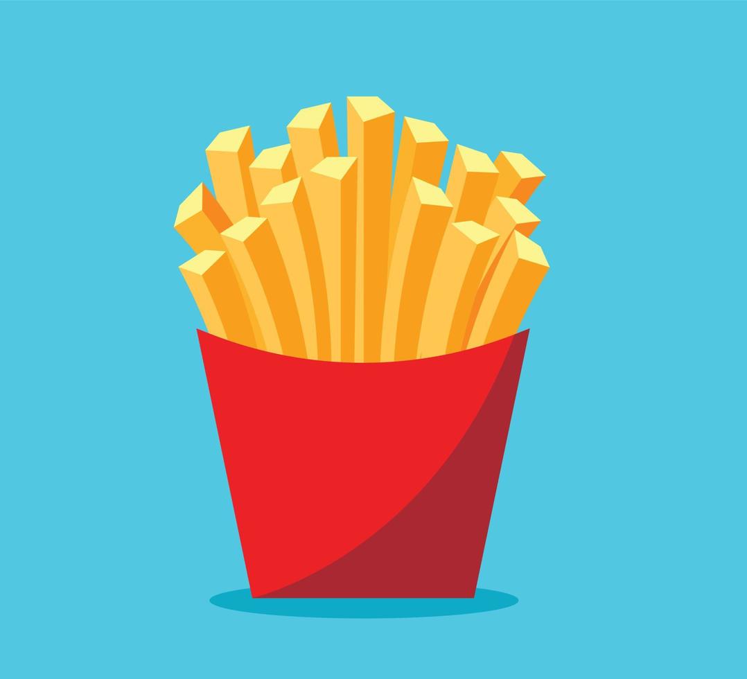 French fries chips isolated vector illustration