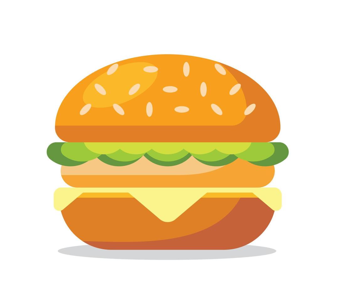 hamburger cartoon isolated vector illustration