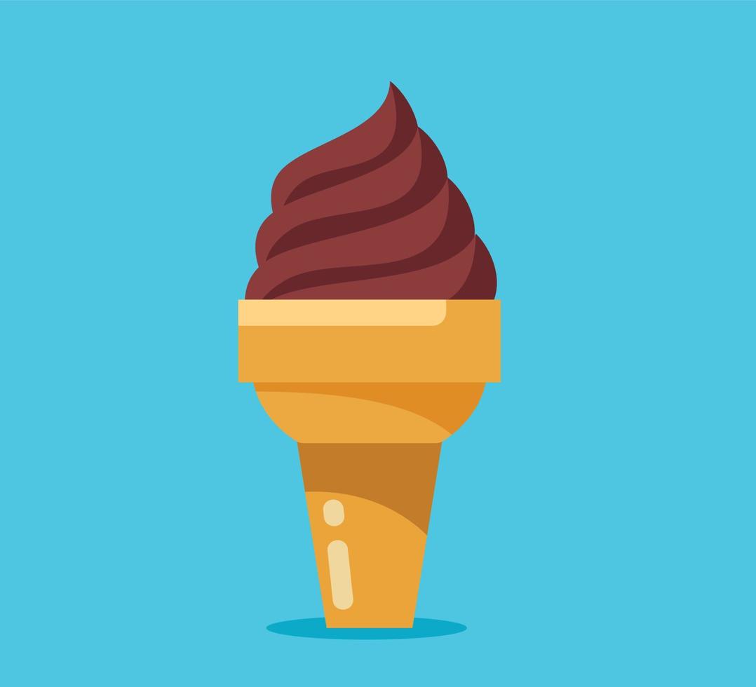 Ilustración de vector aislado de cono de helado suave