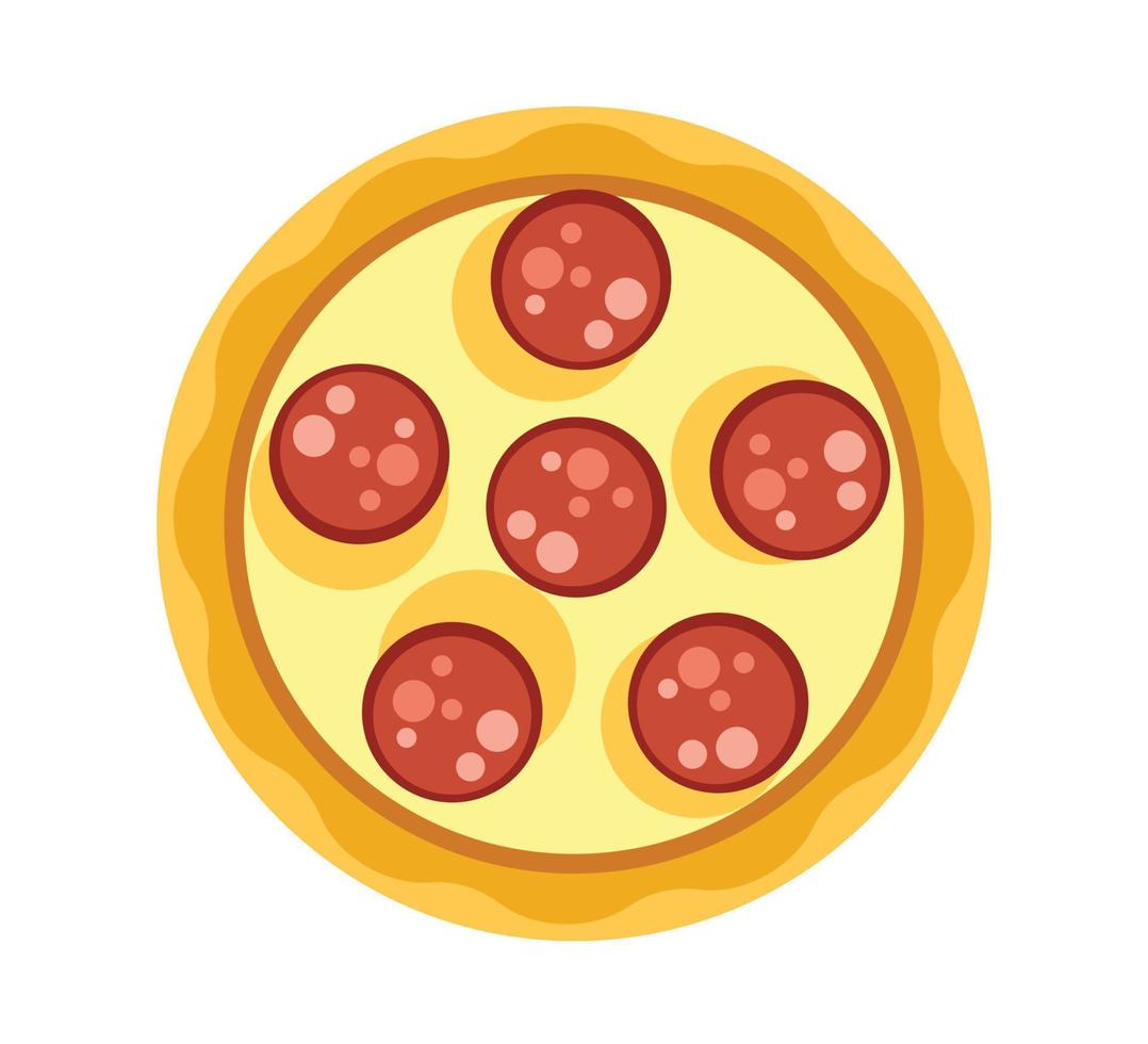 ilustración de vector aislado de dibujos animados de pizza