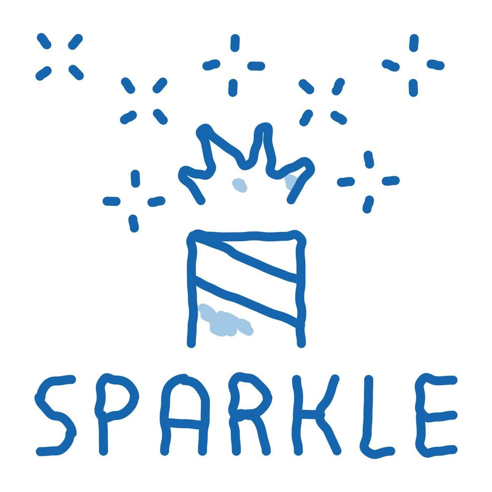 sparkle firework doodle icon hand drawn illustration vector