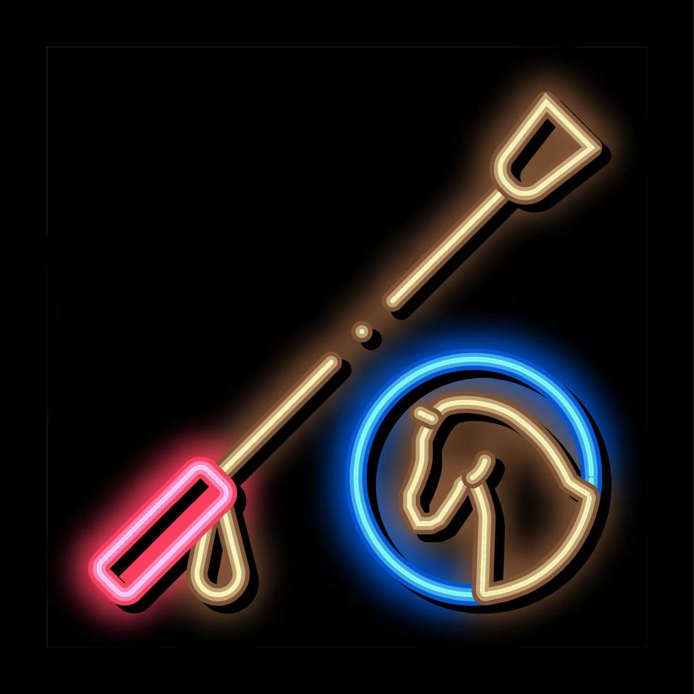 Horse Whip Tool neon glow icon illustration vector