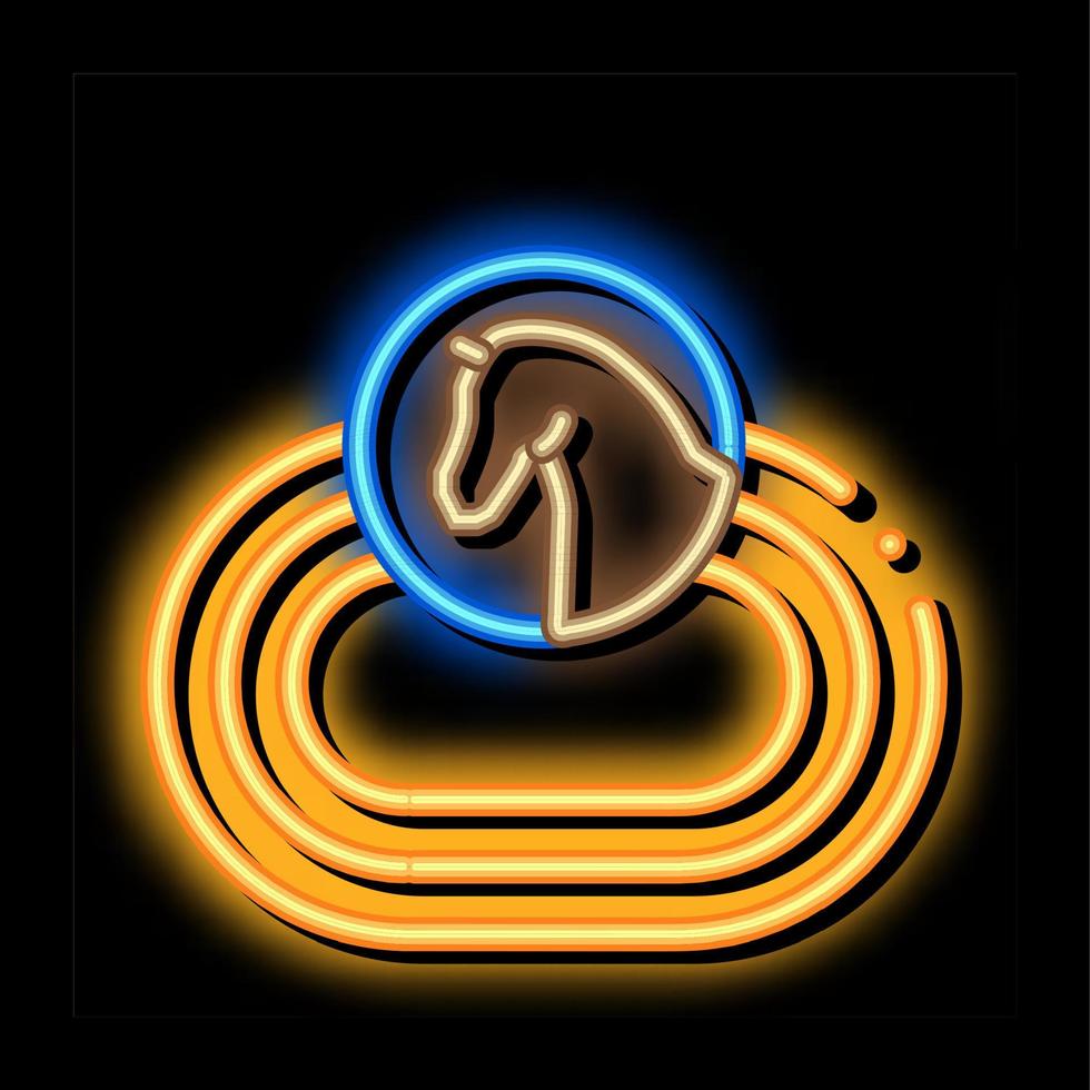 Jumping Horse neon glow icon illustration vector