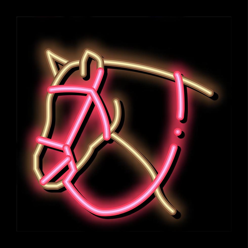 Jockey Saddle neon glow icon illustration vector