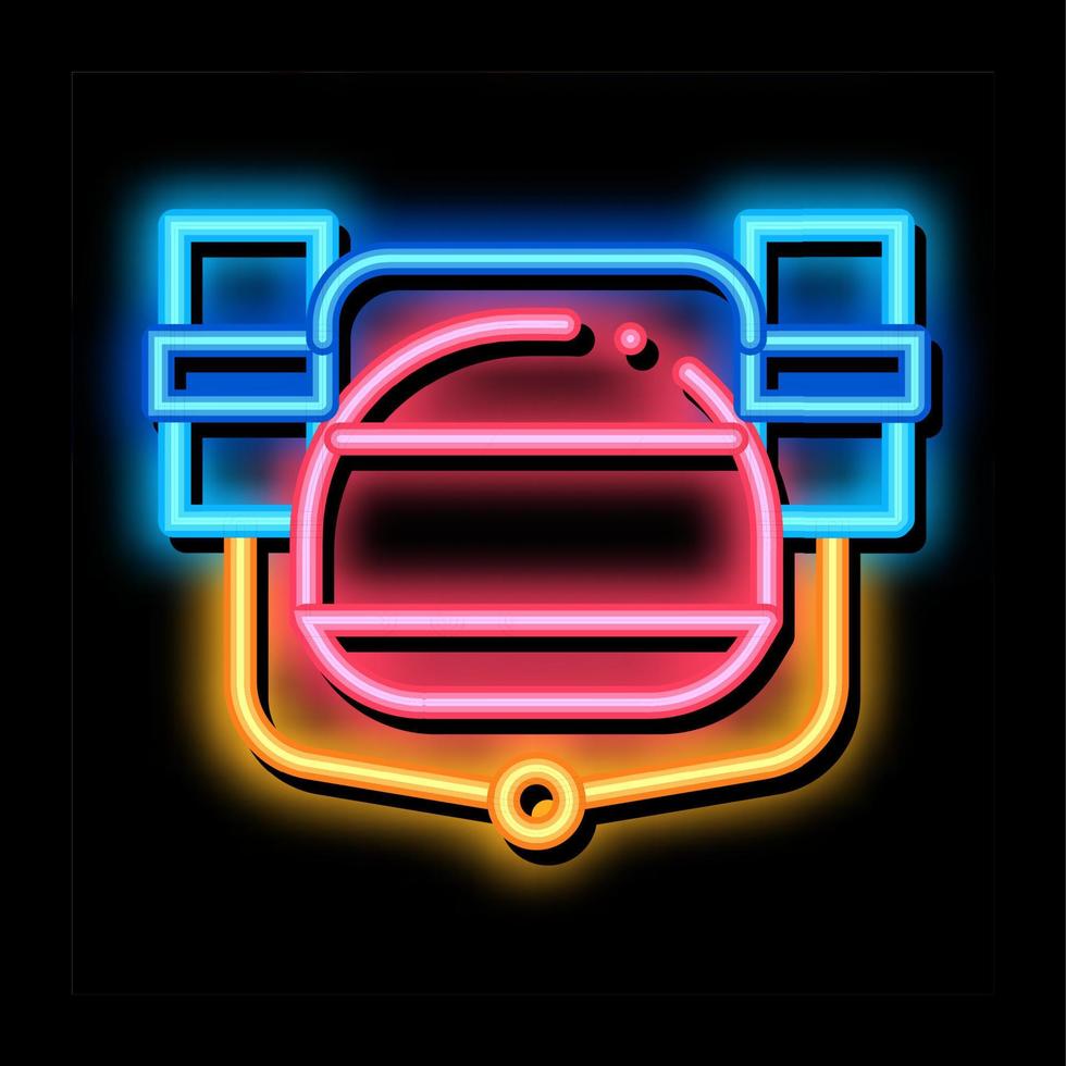Beer Helmet neon glow icon illustration vector