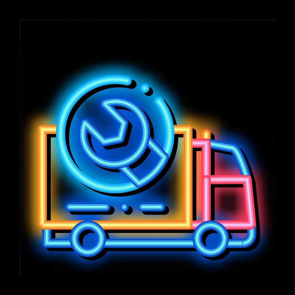 Truck Wrench neon glow icon illustration vector