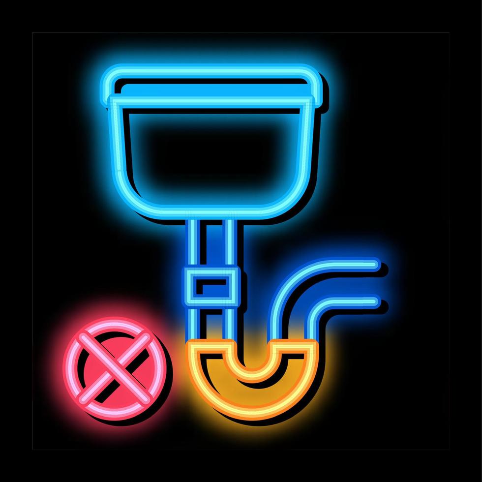 Broken Drain Tank neon glow icon illustration vector