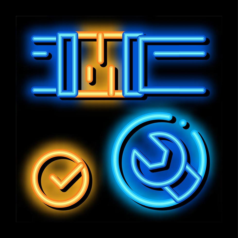 Fixed Pipe Wrench neon glow icon illustration vector