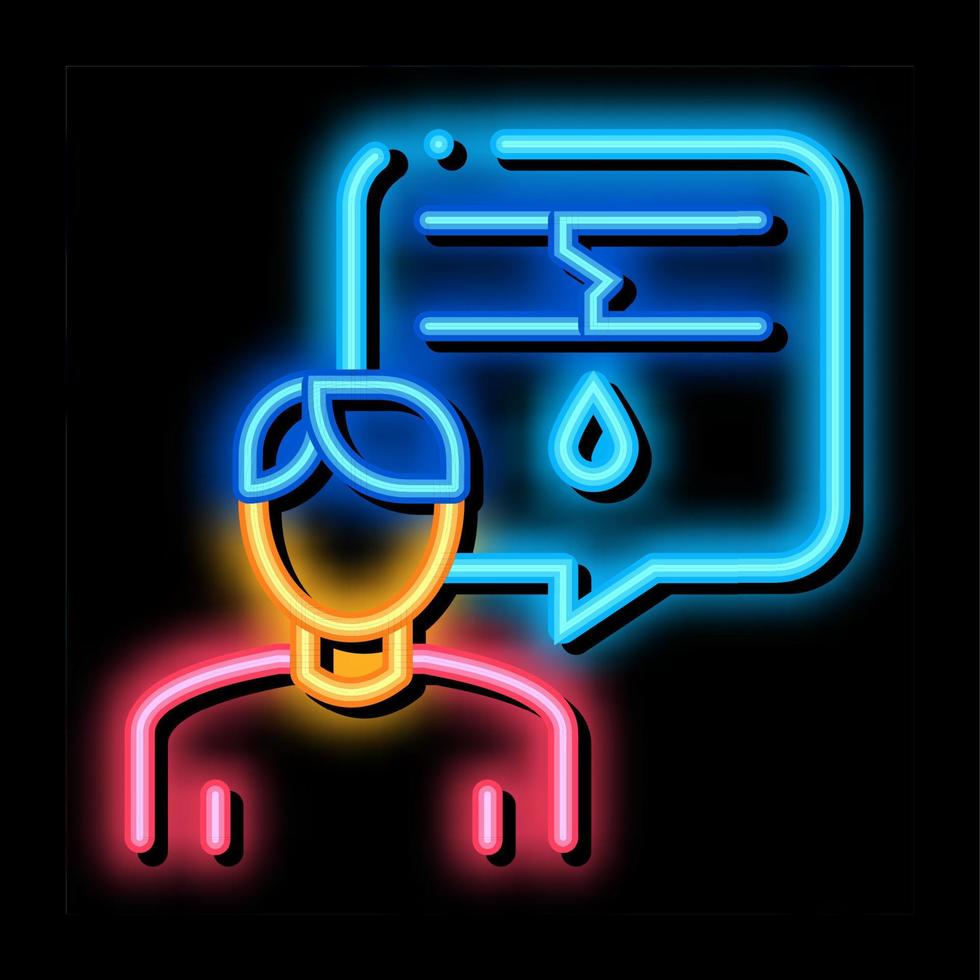 Man Talk Pipe neon glow icon illustration vector