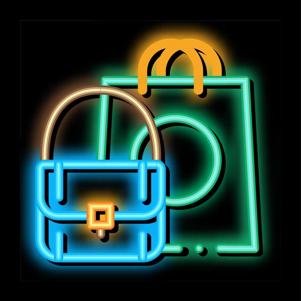 Bag Fashion Style neon glow icon illustration vector