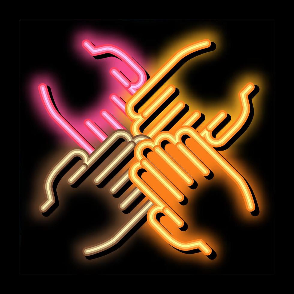 Group Handshake neon glow icon illustration vector