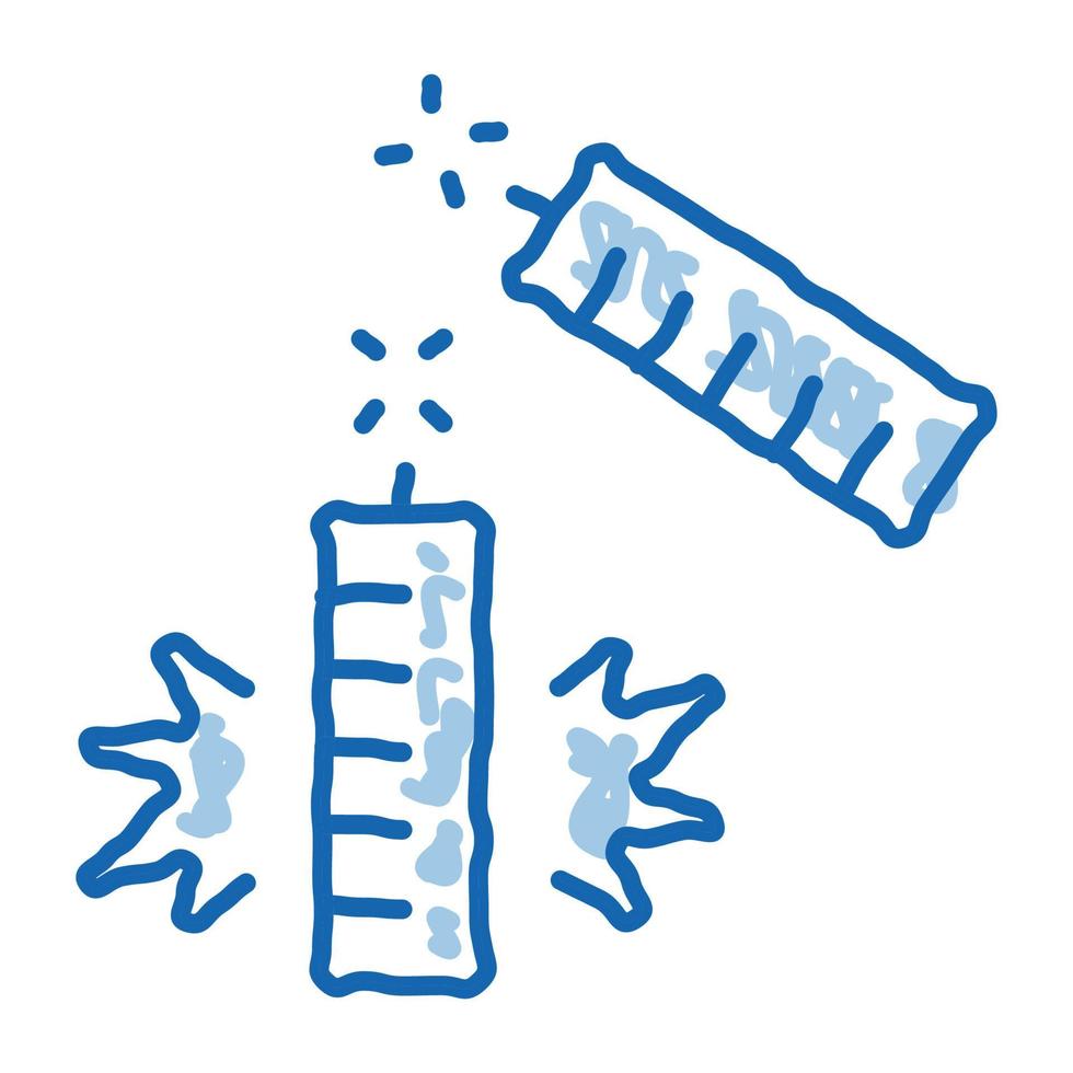 explosive firework doodle icon hand drawn illustration vector