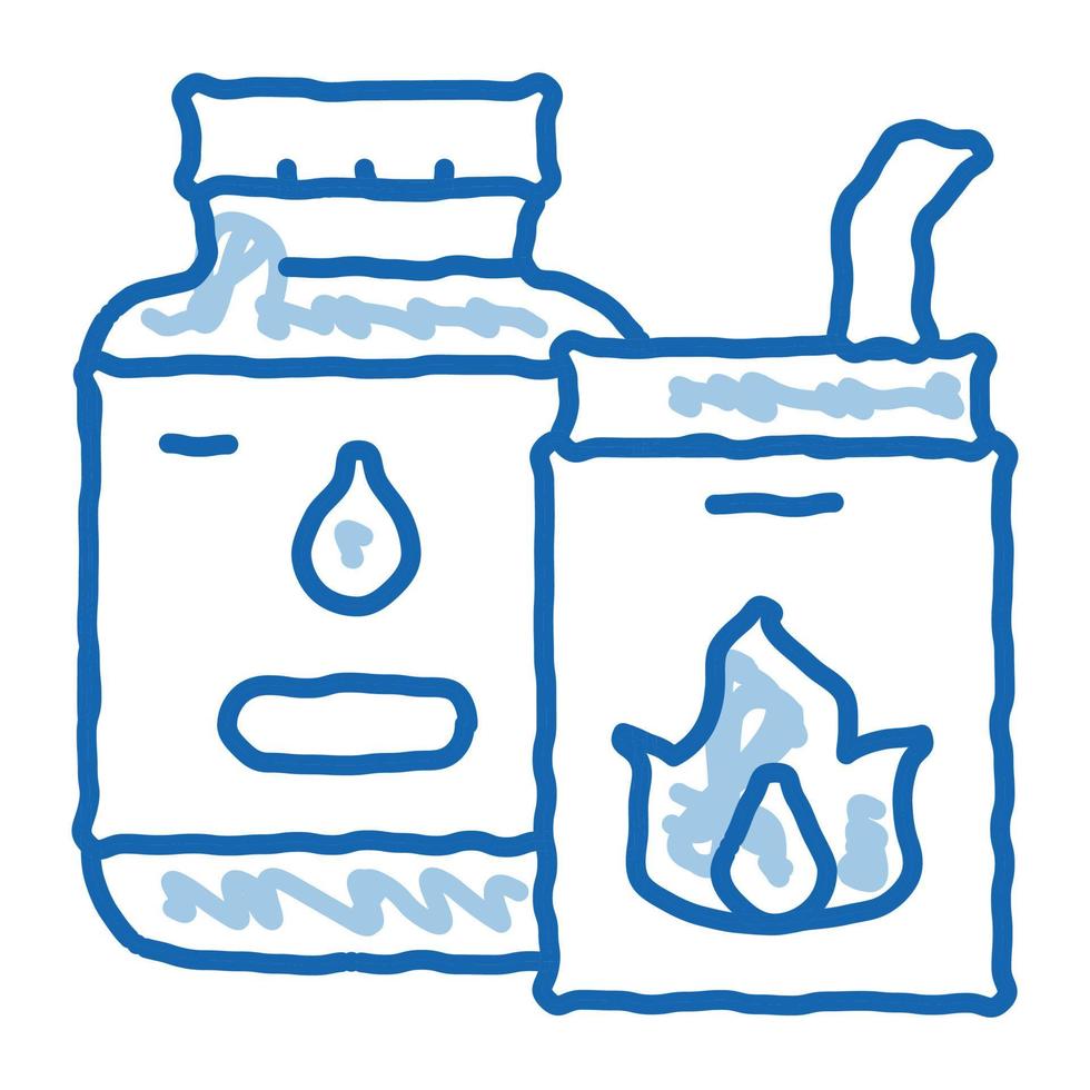 bbq liquid for fire doodle icon hand drawn illustration vector