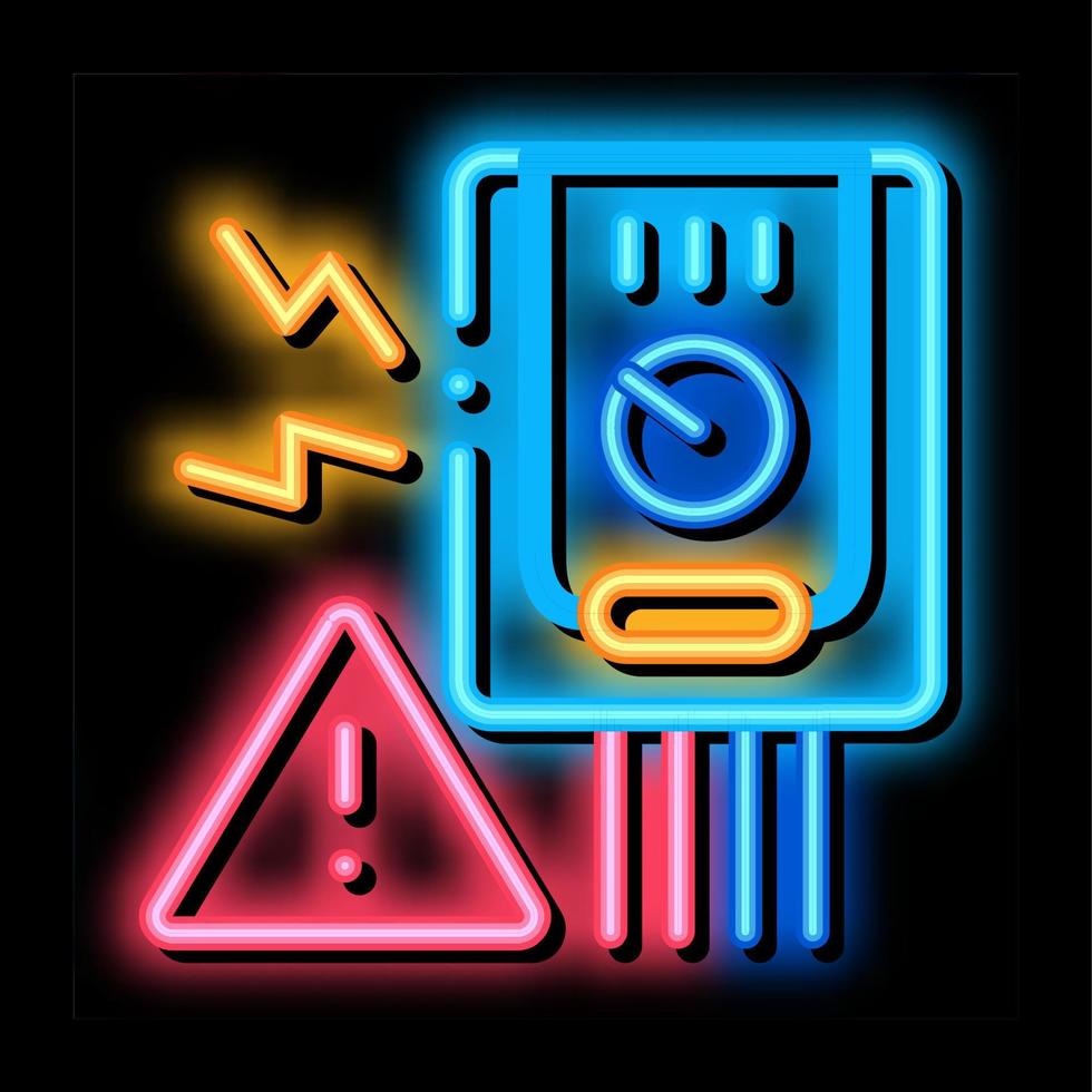 Short Circuit neon glow icon illustration vector