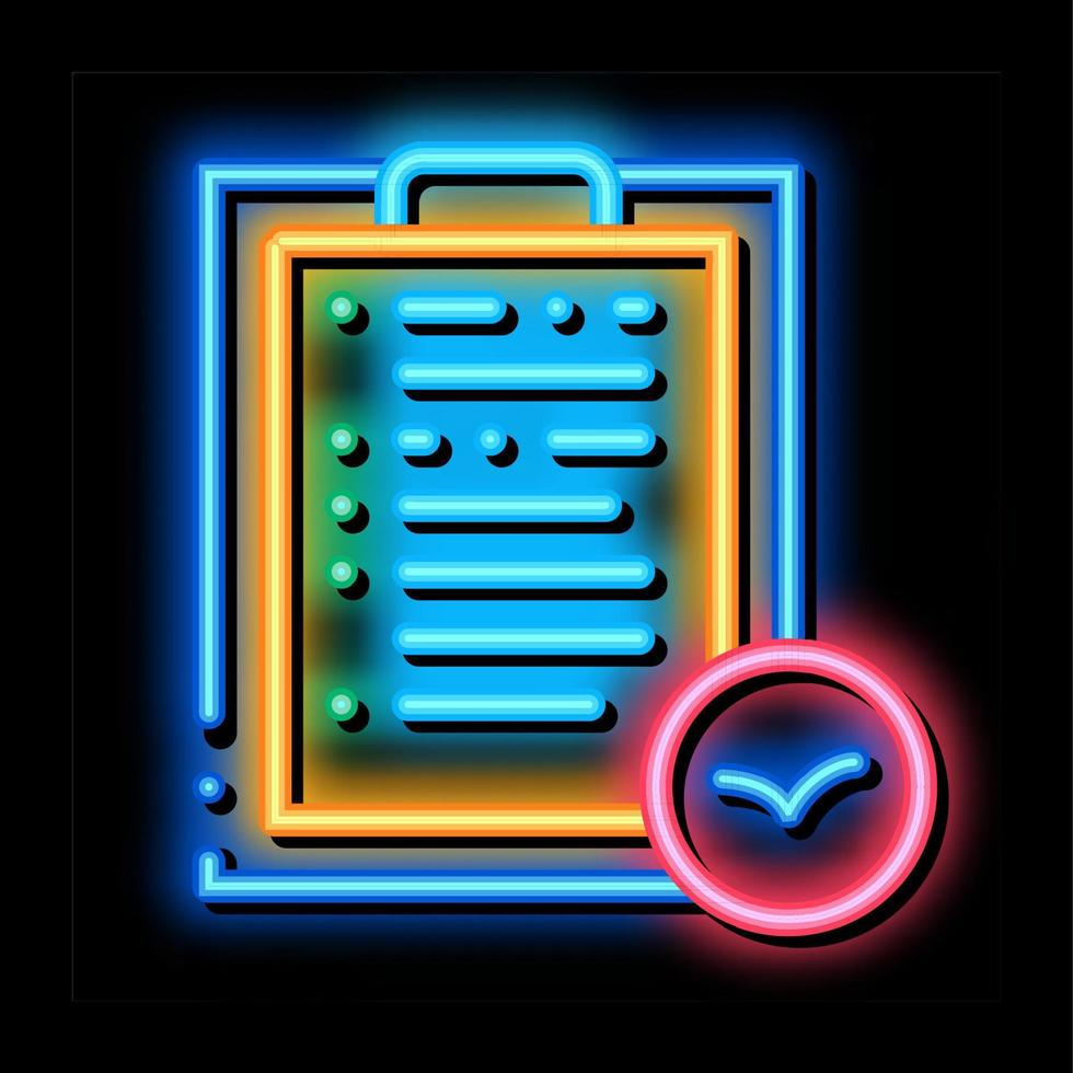 Bird Check List For Watching neon glow icon illustration vector