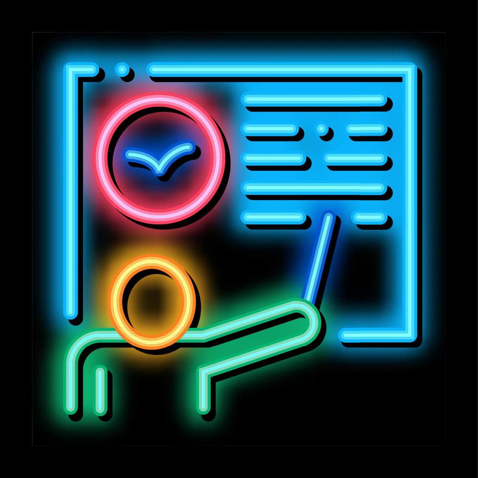 Teacher Talking About Bird neon glow icon illustration vector