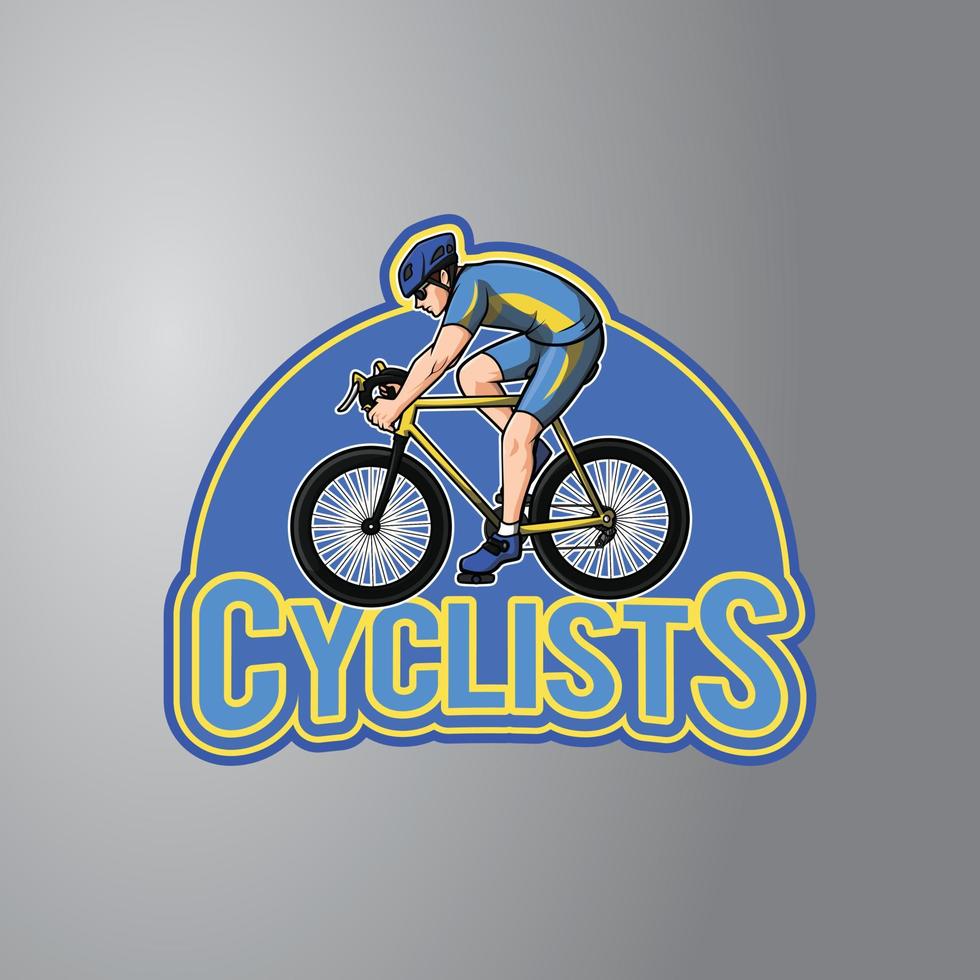 Cyclist Illustration Design Badge vector