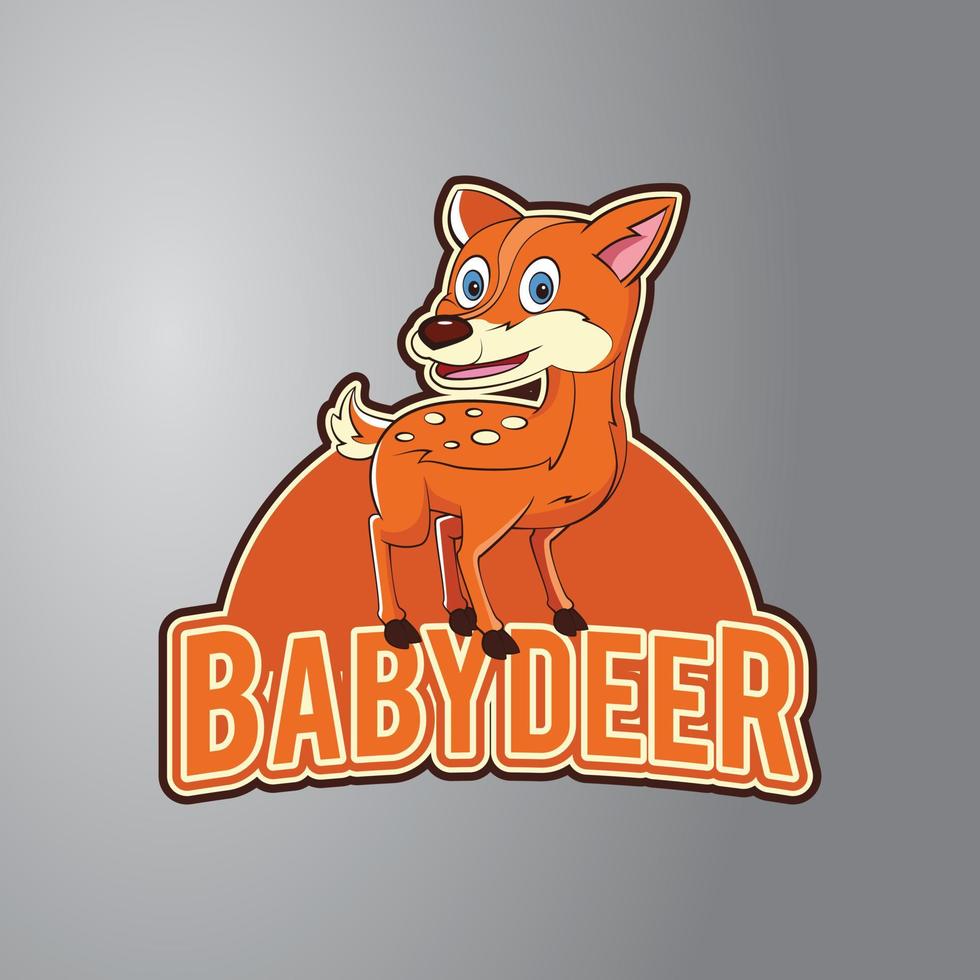 Baby Deer Illustration Badge vector