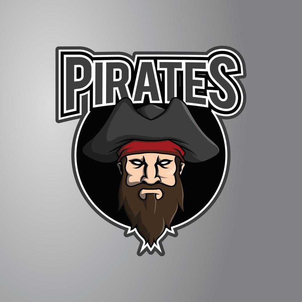 insignia de diseño de ilustración de piratas vector