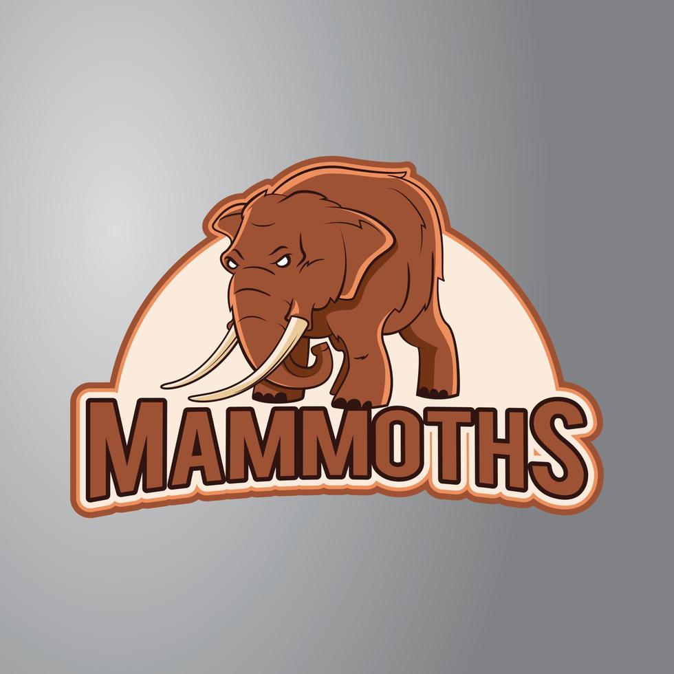 Mammoth Illustration Design Badge vector