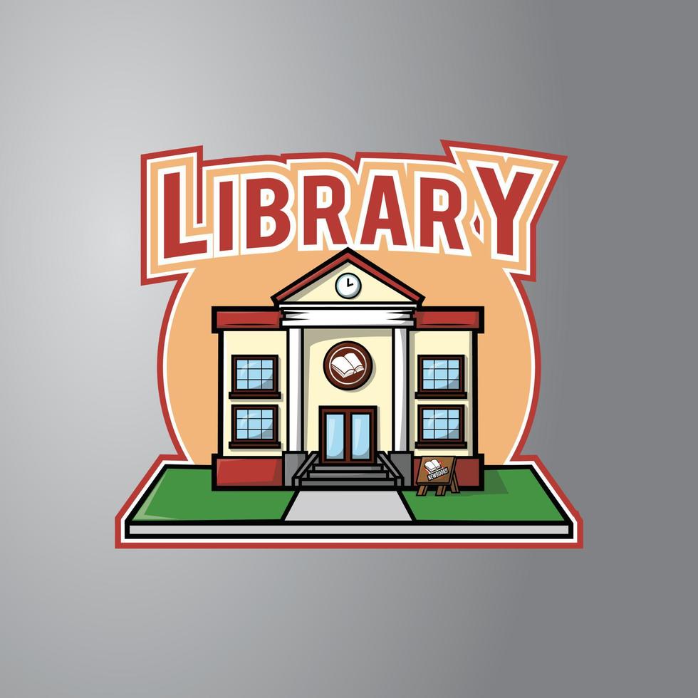 Library Illustration Design Badge vector