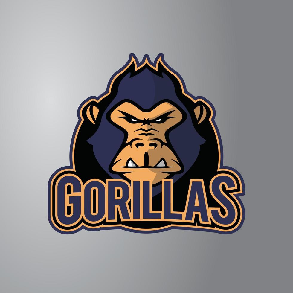 Gorilla Illustration Design Badge vector