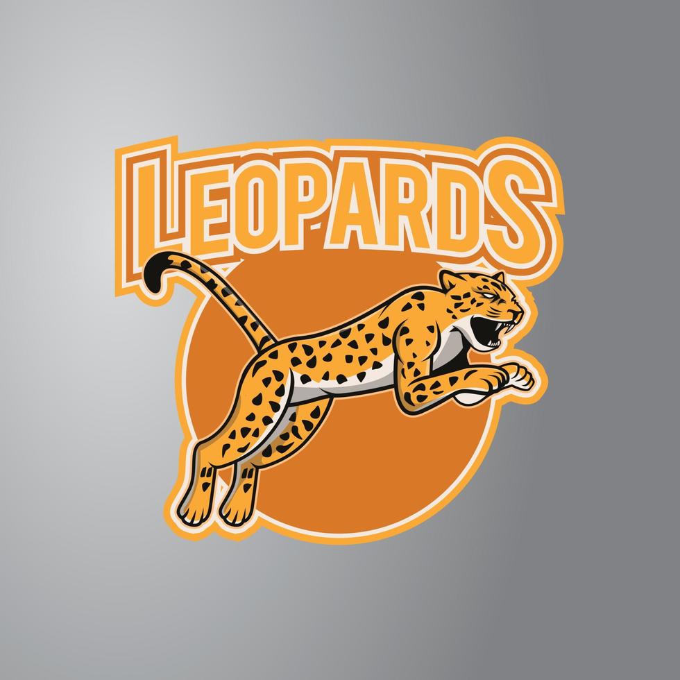 insignia de diseño de ilustración de leopardo vector