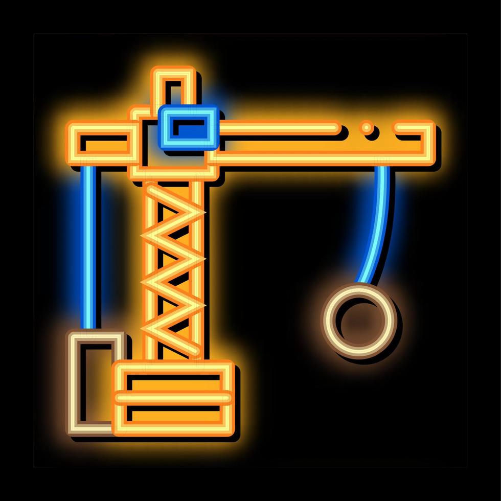 Demolition Crane neon glow icon illustration vector