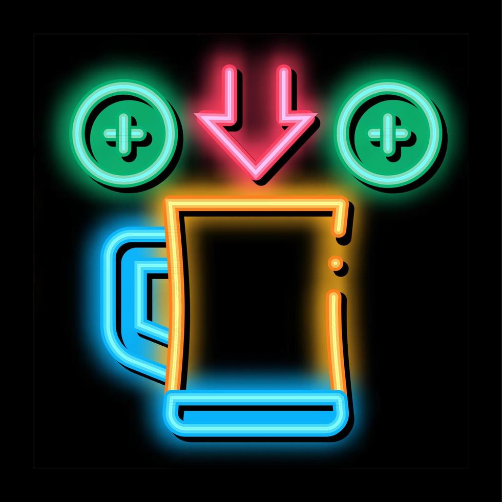 More Beer In Cup neon glow icon illustration vector