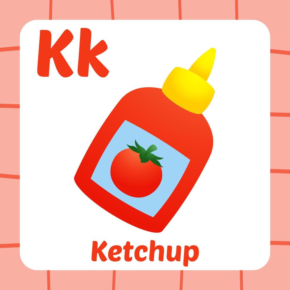 flashcard for kids, ketchup vector 17790490 Vector Art at Vecteezy