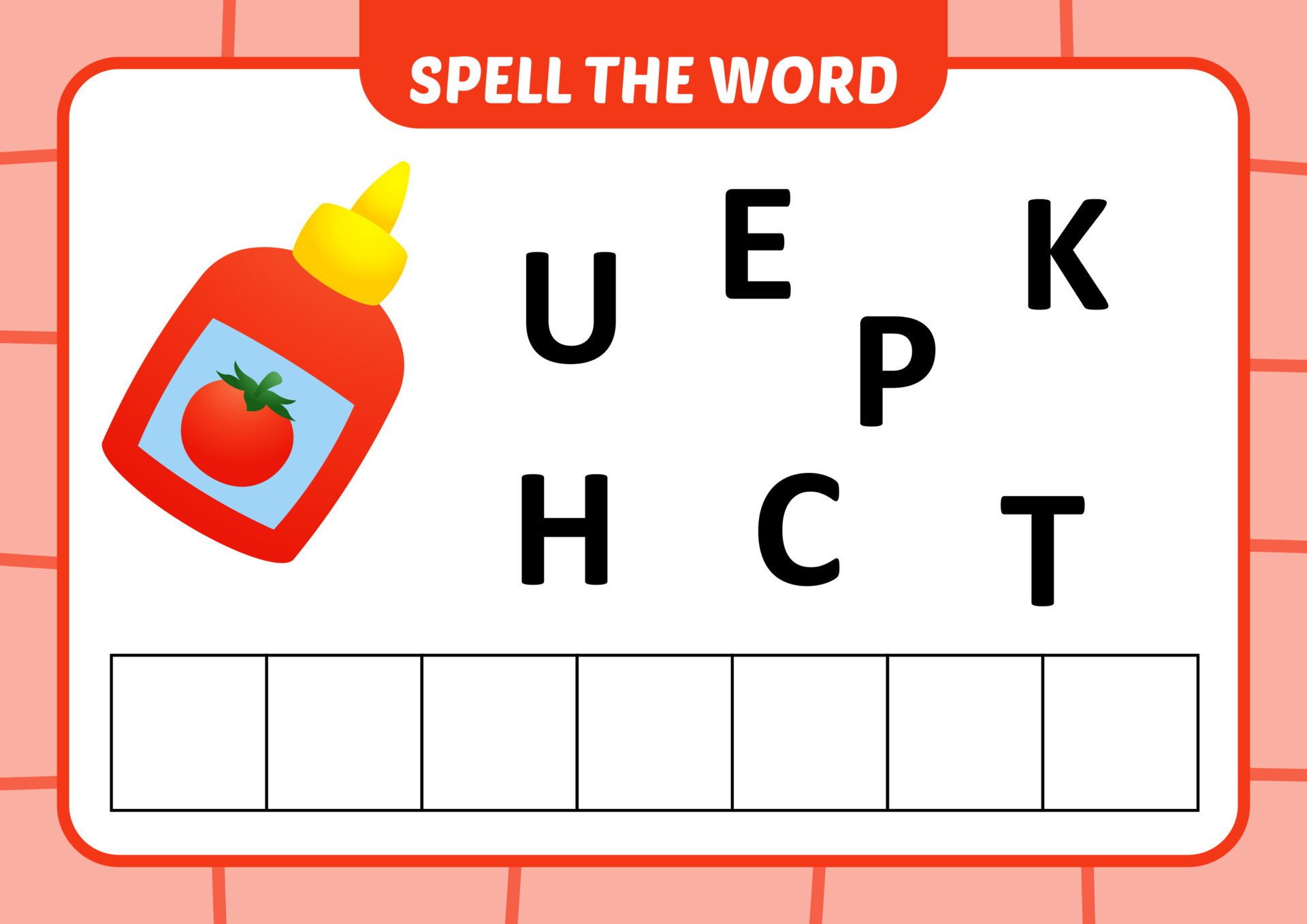 spell the word for kids, ketchup vector 17790492 Vector Art at Vecteezy