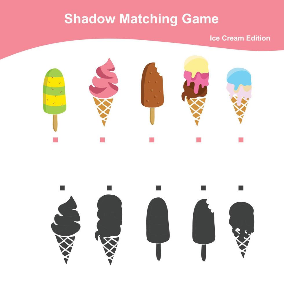 Find the correct shadow. Educational matching game for children. Kids educational game. Preschool worksheet activity. Vector file.