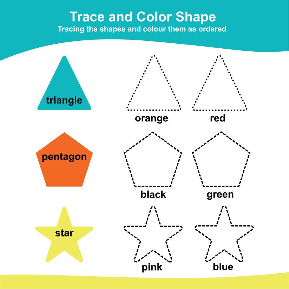 Trace and coloring activity for children. Exercise for children to
