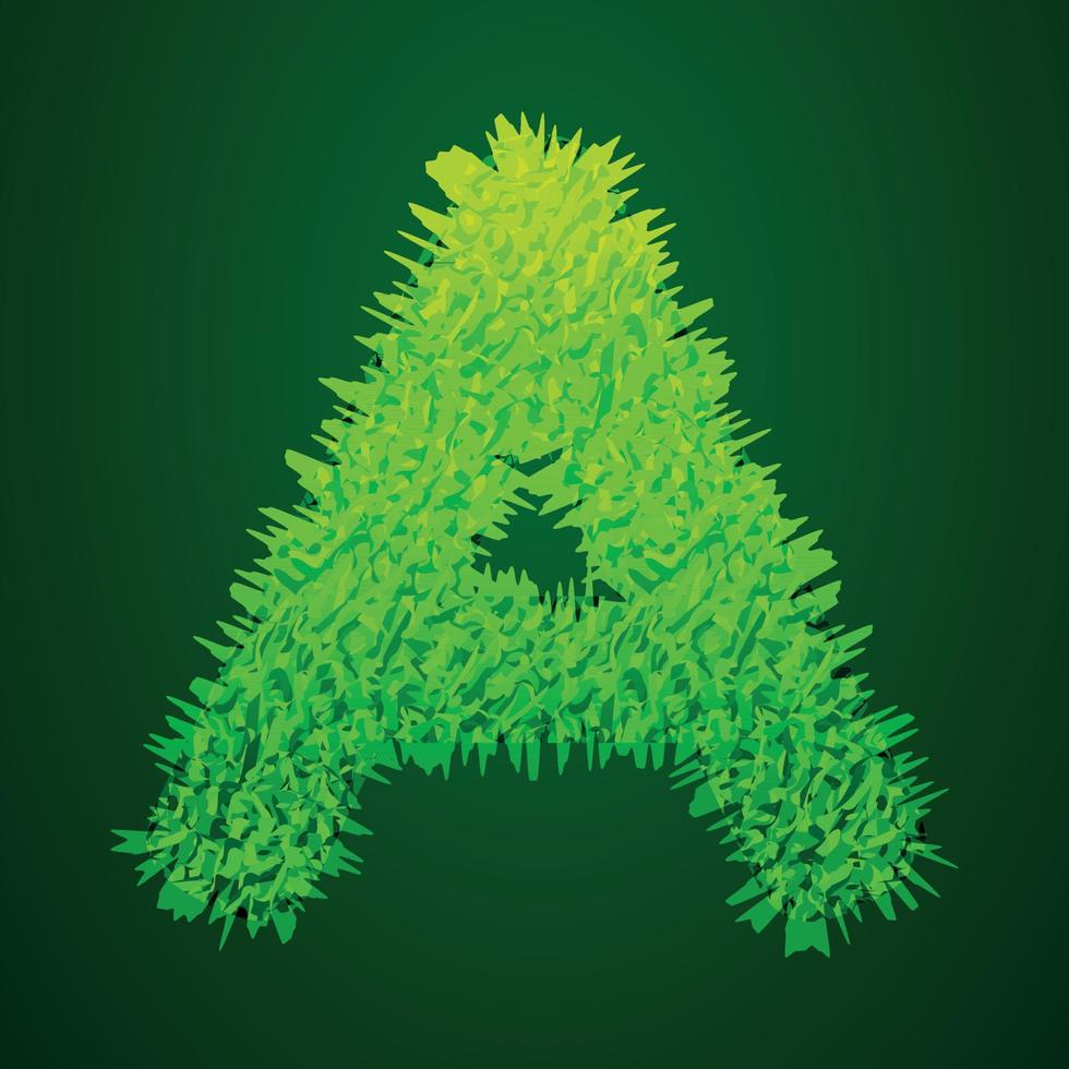 ilustración 3d cubierta de hierba de la letra a vector