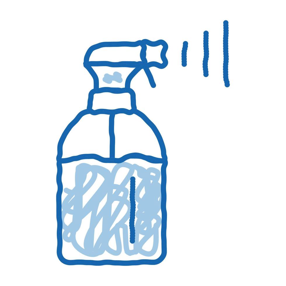 spray bottle doodle icon hand drawn illustration vector