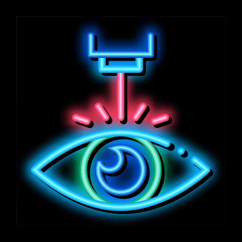 Eye Laser Correction Device neon glow icon illustration vector