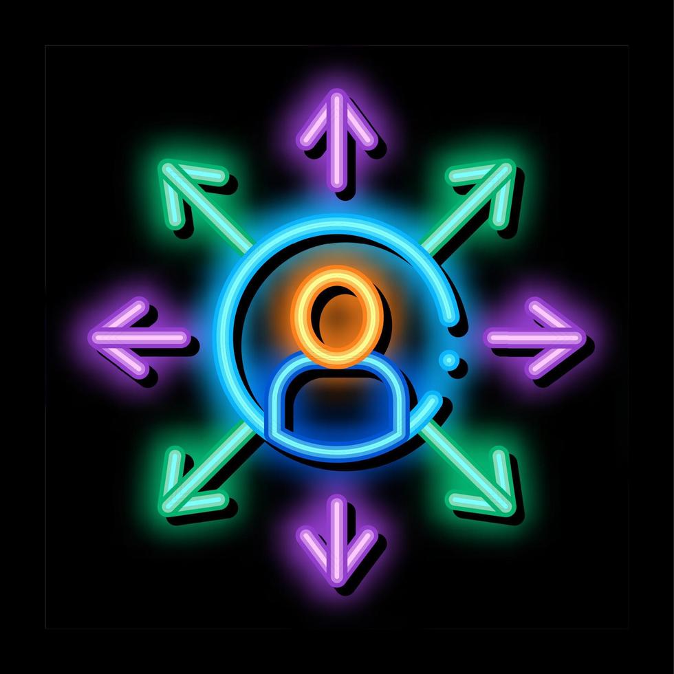 Different Areas Of Activity neon glow icon illustration vector