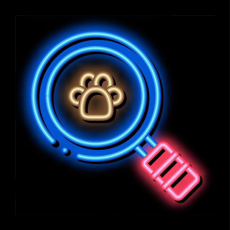 Footprint Search neon glow icon illustration vector