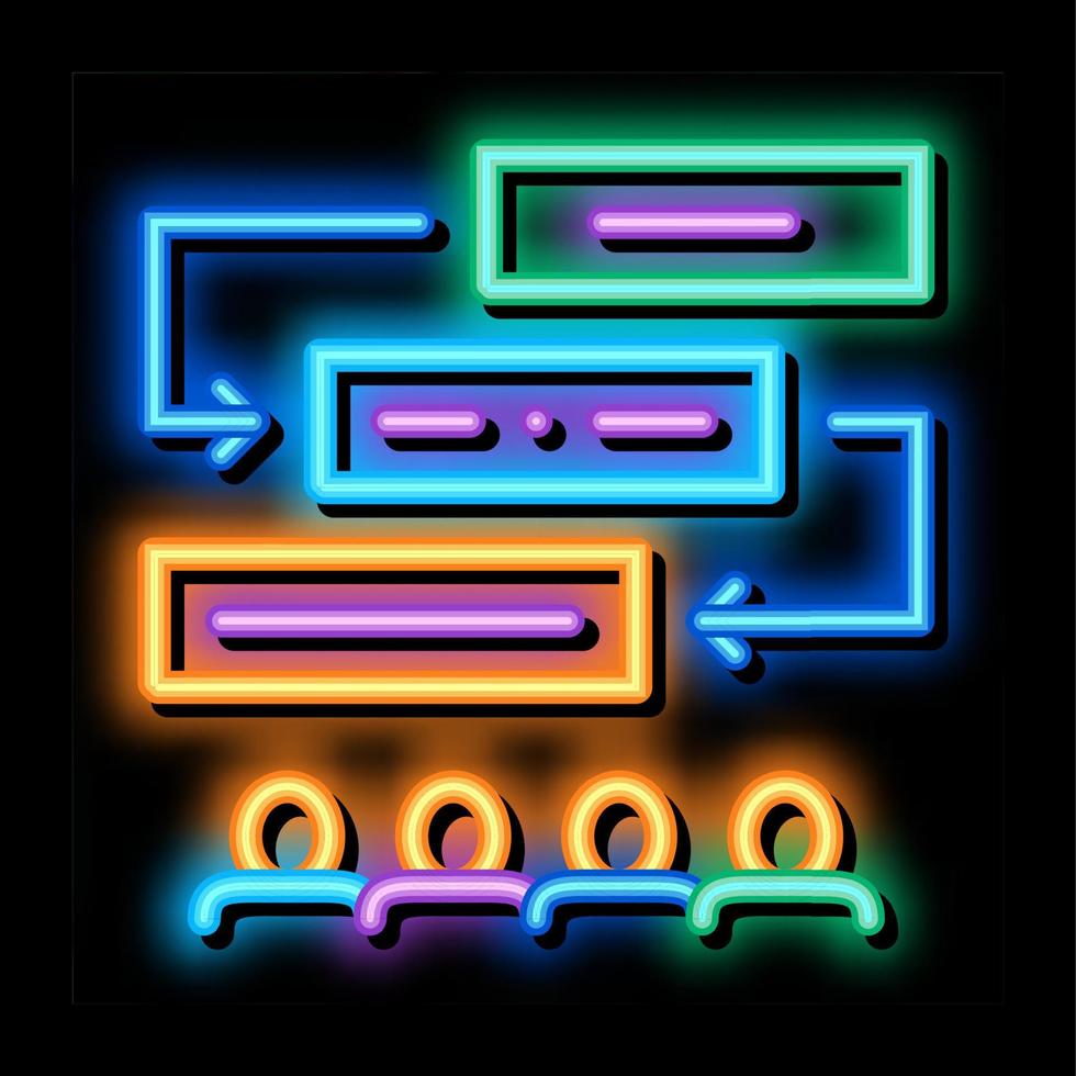 Employees Planning Work neon glow icon illustration vector